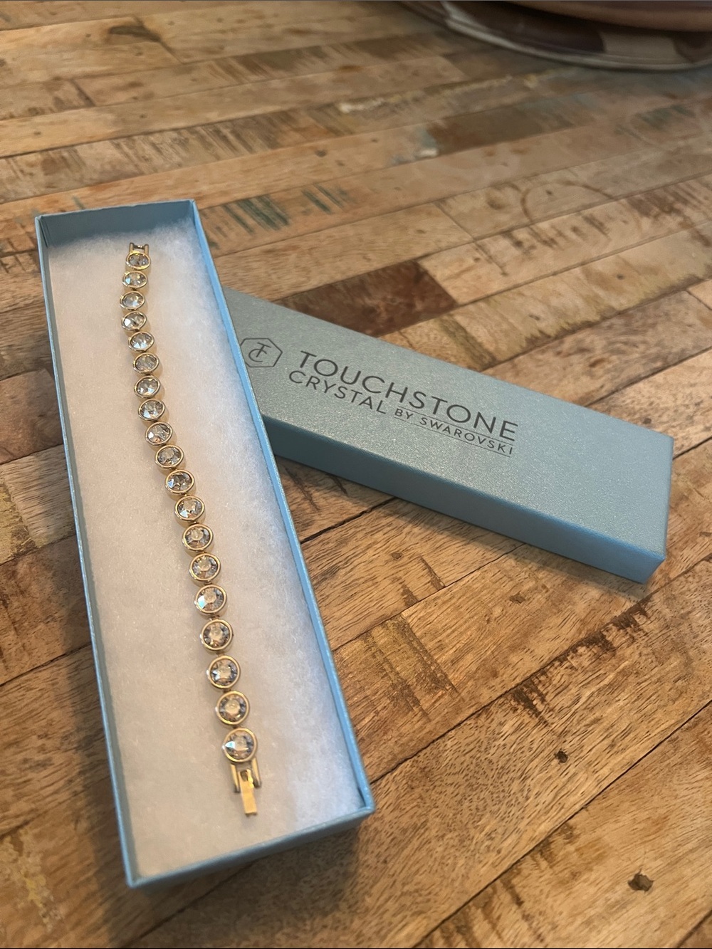 Touchstone Crystal Gold Clear Crystal Ice Bracelet - Picture 2 of 3
